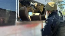 An FPV drone struck the roof of a minibus in the Nikopol district / Photo: NPU