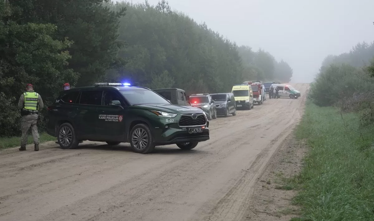 Место падения обломков сбитого беспилотника в Литве / Фото: Delfi