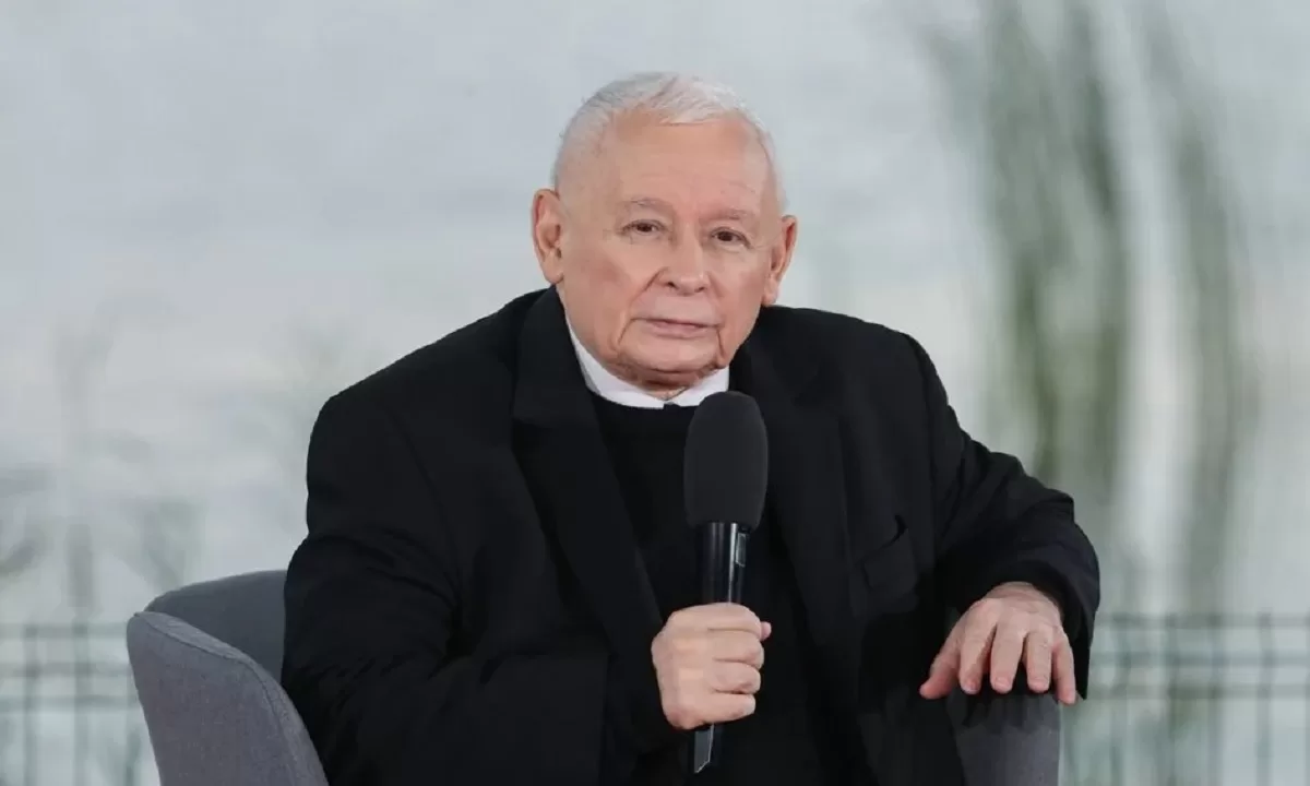 Ярослав Качинський під час виступу на Конгресі молоді у Польщі / Foto: PAP/Artur Reszko