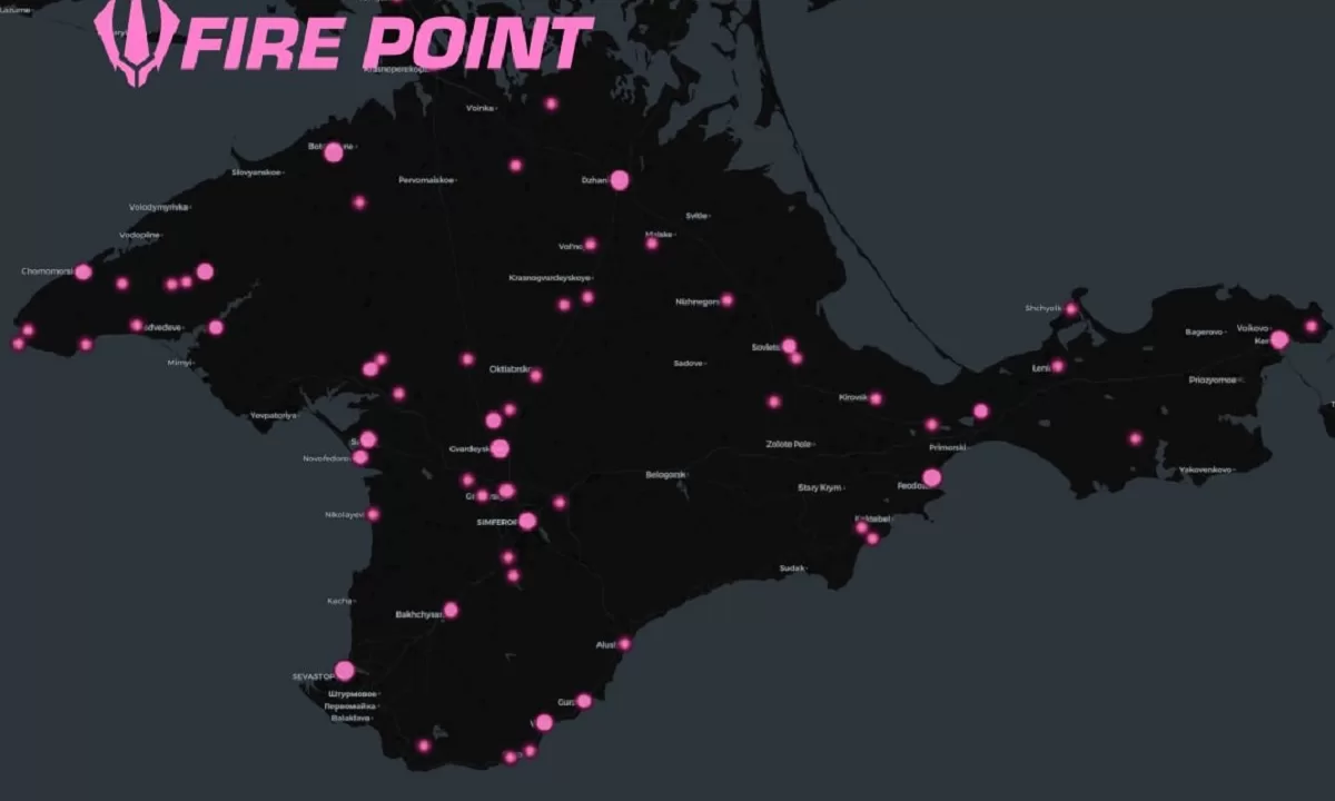 Карта поражений российских объектов в Крыму за три месяца / Фото: Fire Point