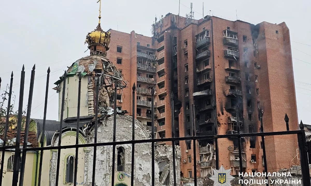 Поврежденный российской бомбой храм в честь святого Иоанна Предтечи в Краматорске / Фото: Нацполиция