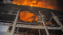 Fire at the site of a strike on the Odesa region / Photo: State Emergency Service