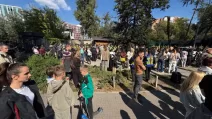 На Теремках в Киеве снова протестуют против вырубки деревьев / Фото: Суспільне