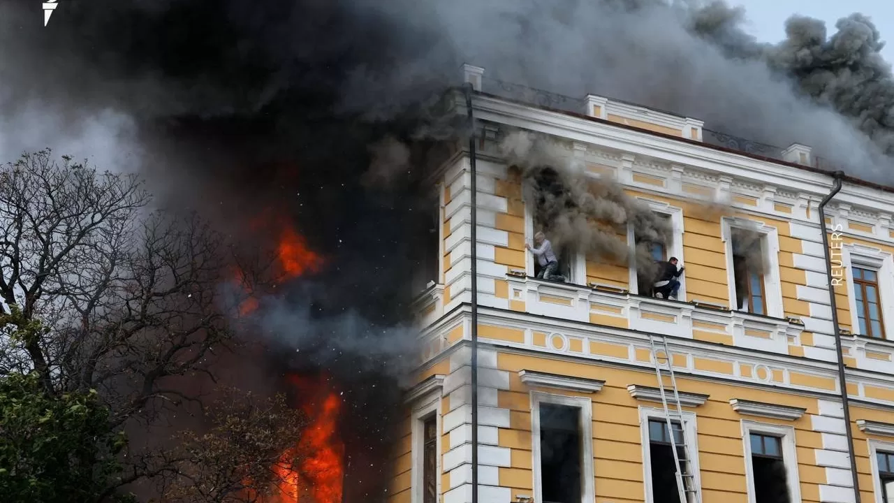 Пожежа в будівлі НАН у Києві / Фото: "Радіо Свобода"