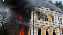 Fire at the National Academy of Sciences building in Kyiv / Photo: “Radio Svoboda”