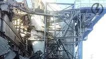 Пошкоджені конструкції Трипільської ТЕС після російської атаки / Фото: ПАТ "Центренерго"