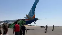 Самолет Flydubai после экстренной посадки в Саудовской Аравии / Фото: The Times of Israel