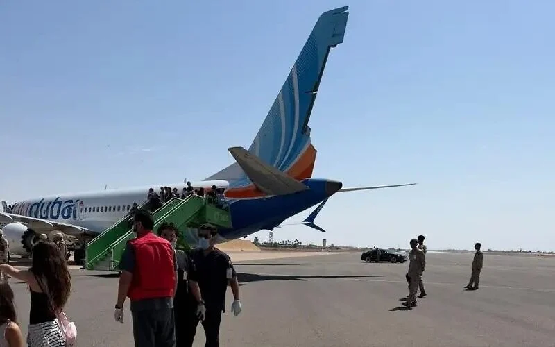 Літак Flydubai після екстреної посадки в Саудівській Аравії / Фото: The Times of Israel