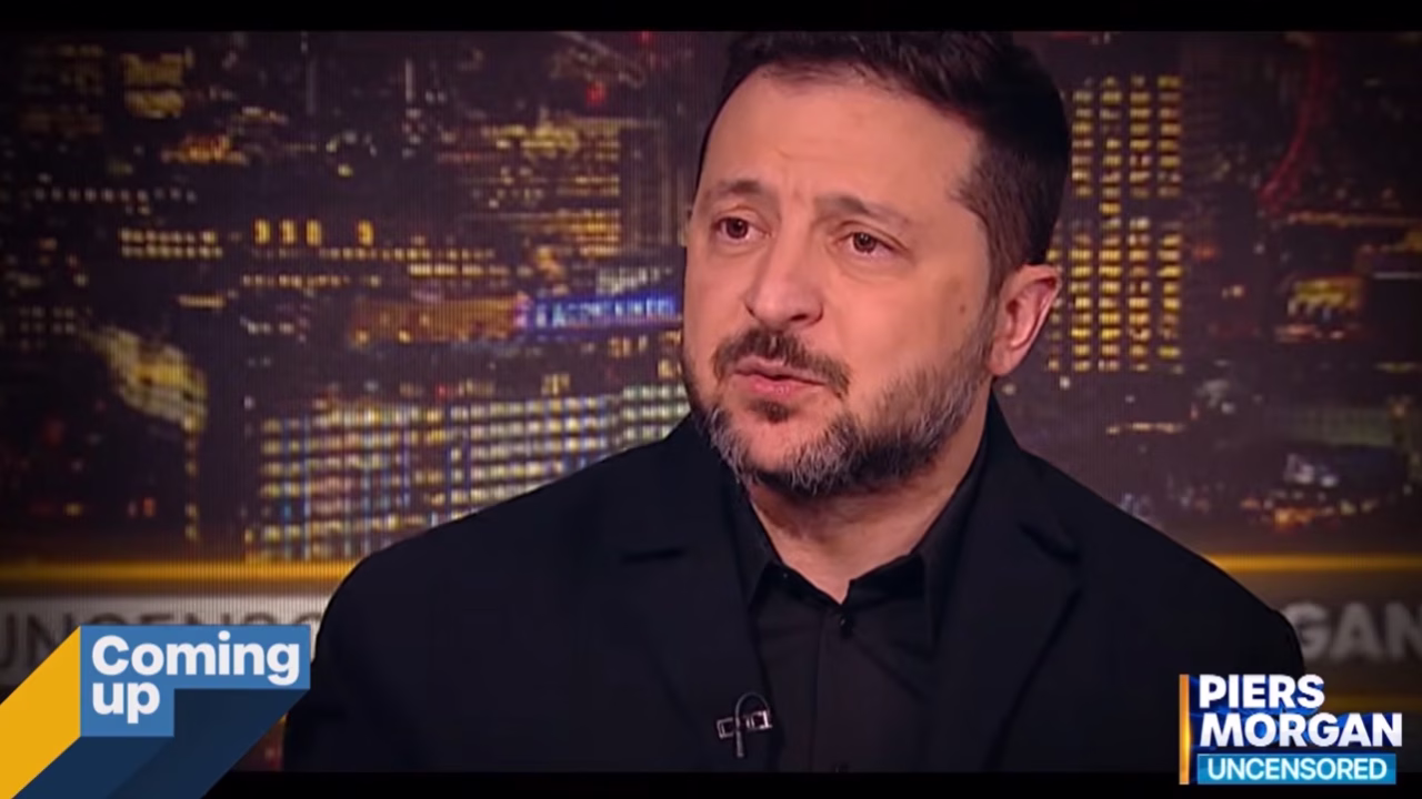 Президент України Володимир Зеленський під час інтерв'ю Пірсу Моргану / Скриншот із відео Piers Morgan Uncensored
