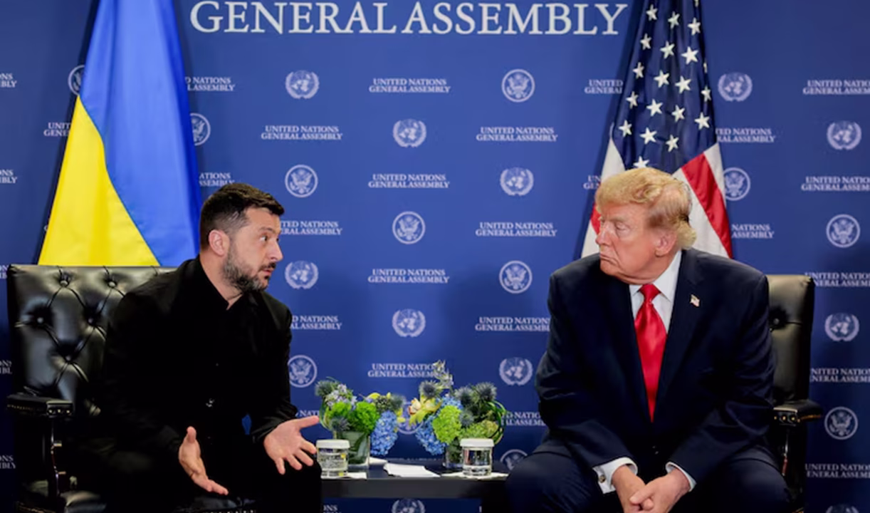 Президент США Дональд Трамп встречается с президентом Украины Владимиром Зеленским во время 81-й сессии Генеральной ассамблеи ООН в Нью-Йорке, 22 сентября 2026 года / Фото: Kylie Cooper / Reuters
