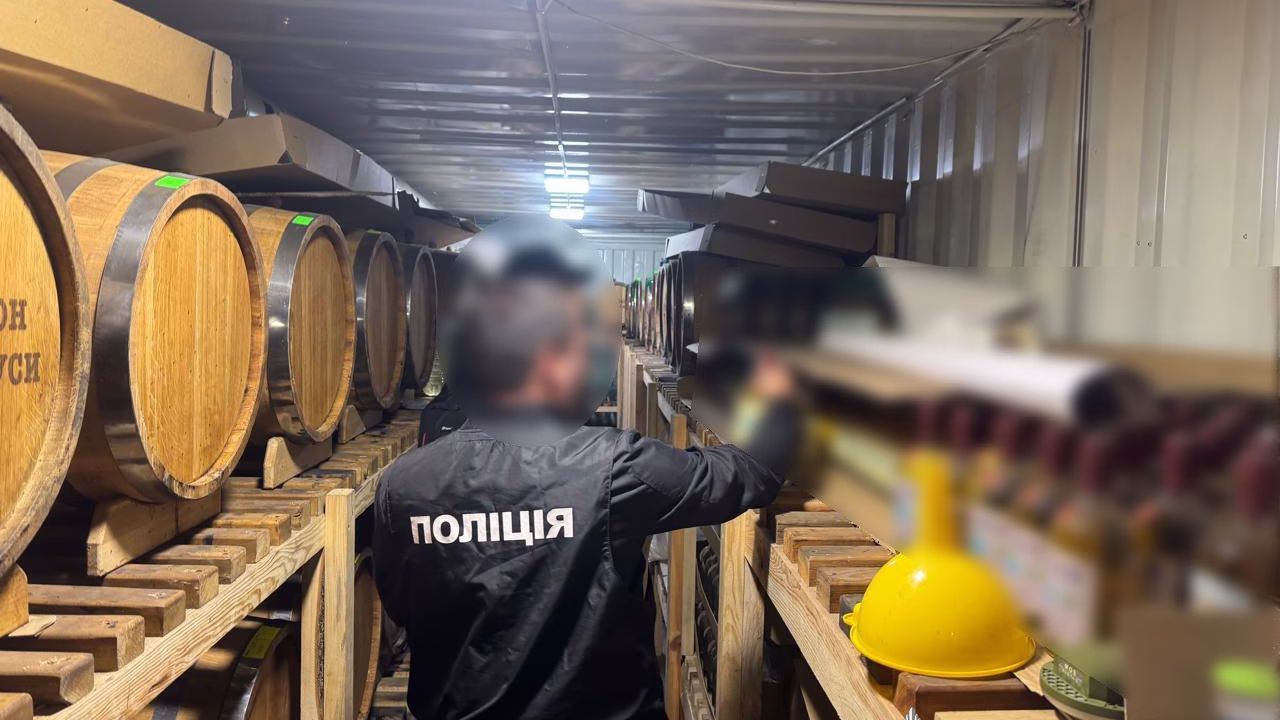 Полицейские во время обысков в рамках выявления подпольного производства и сбыта фальсифицированного алкоголя на Сумщине / Фото: Национальная полиция Украины