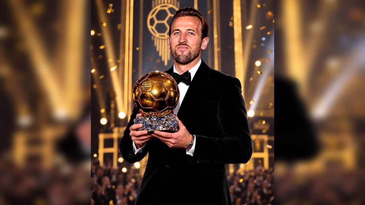 Гарри Кейн с "Золотым мячом"-2026 во время церемонии награждения / Фото: Ballon d'Or / X