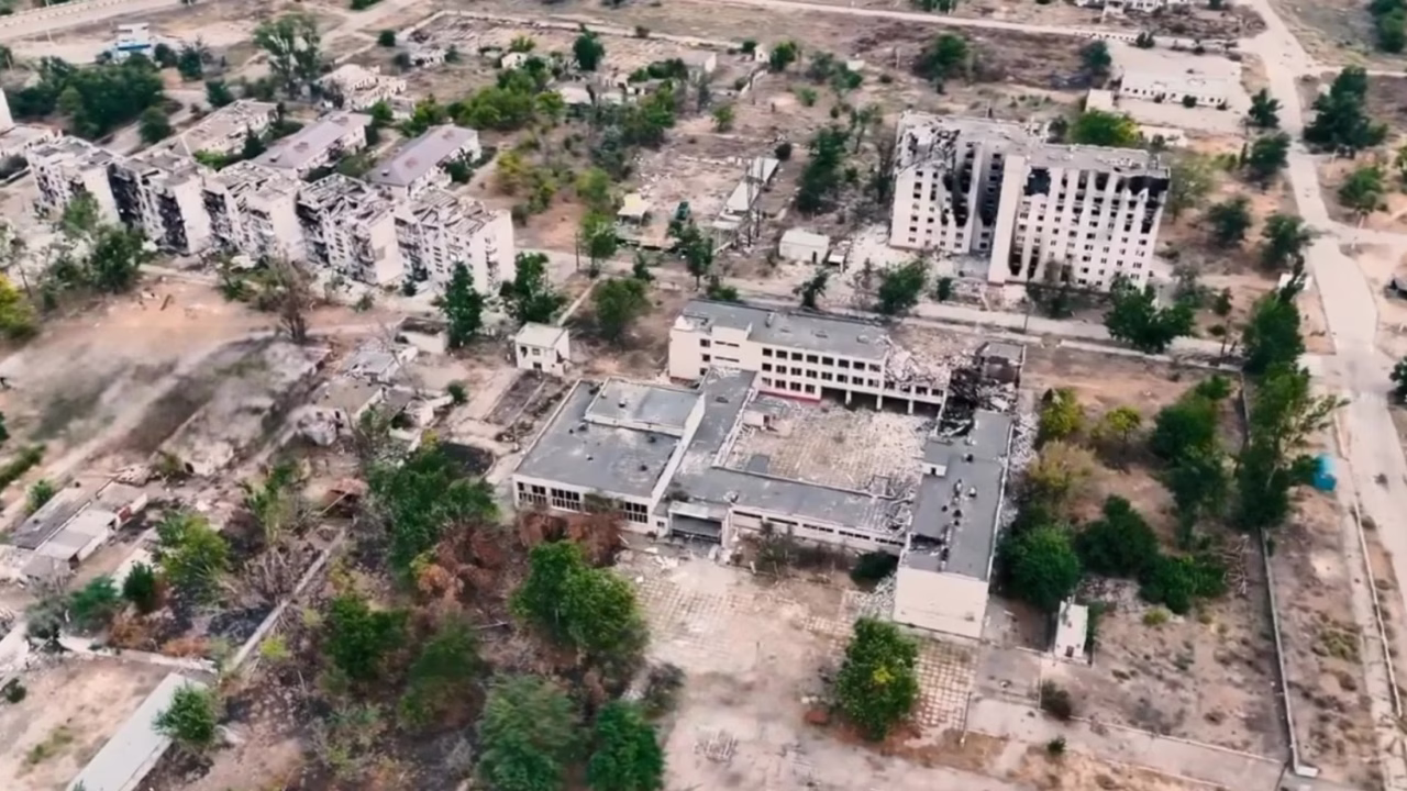 Зруйновані будівлі в Олешках / Фото: 34 окрема бригада берегової оборони "Борисфен" ЗСУ