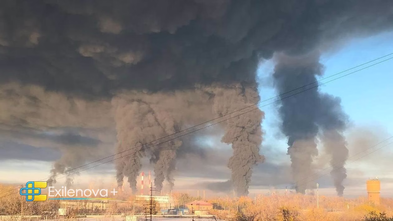 Пожар на Новокуйбышевском НПЗ 30 октября / Фото: t.me/exilenova_plus